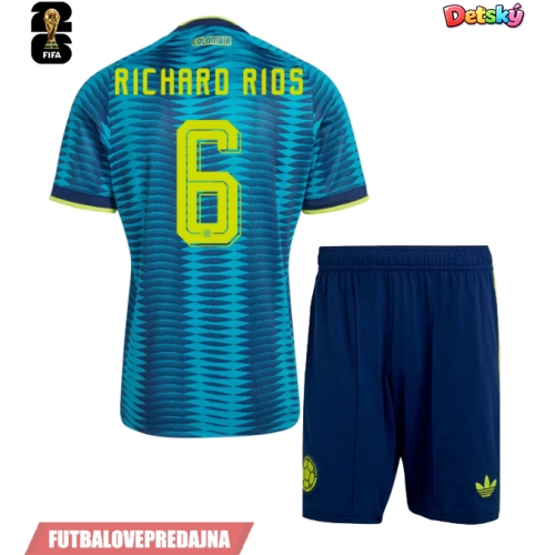 Lacne Dětský Futbalové dres Kolumbia Richard Rios #6 MS 2026 Krátky Rukáv - Preč (+ trenírky)